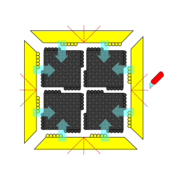 Mata modułowa, ergonomiczna, antypoślizgowa ESD, E74 FR