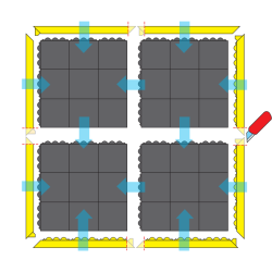 Mata modułowa, ergonomiczna, antypoślizgowa D62