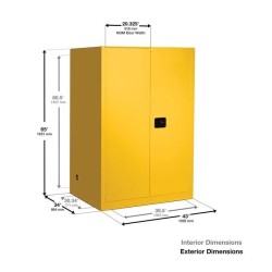 Szafa zabezpieczająca na materiały łatwopalne 2 x beczka 110 l/pion, dwudrzwiowa 1651 x 1092 x 864 mm